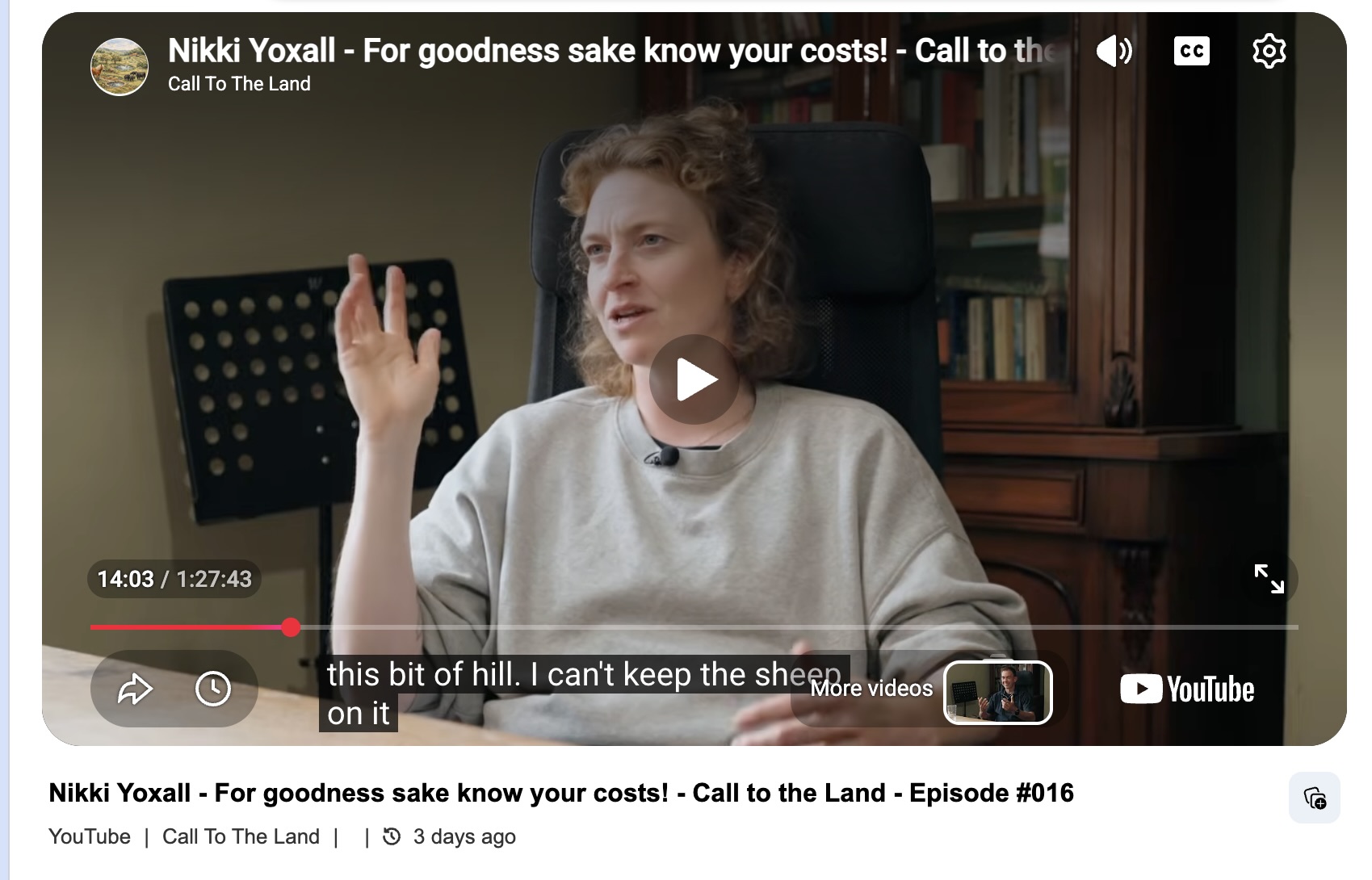 Call to the Land with Nikki Yoxall - For goodness sake know your costs!